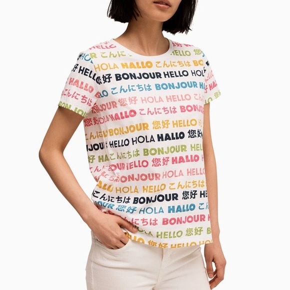 kate spade Tops - Kate Spade Broome Street “Hello” T-Shirt